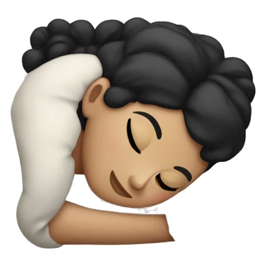 White girl with black hair sleeping sticker