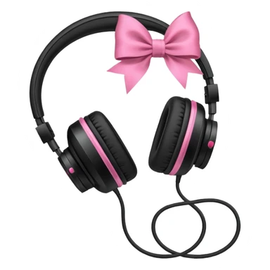 headphones with bow on the right side  sticker