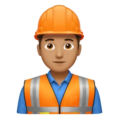man in orange hi vis vest sticker