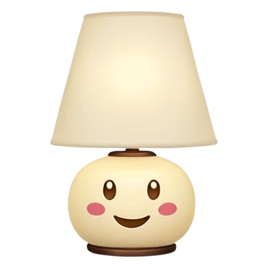 cute lamp with smiling face sticker