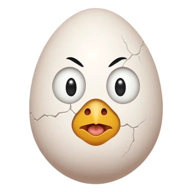chiken egg with human mad face and feets sticker