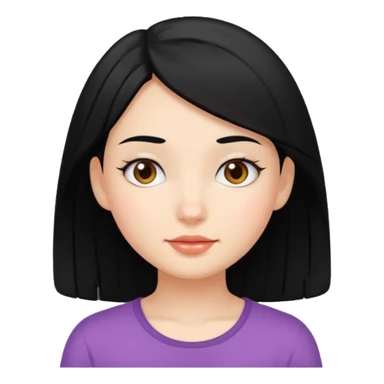 девушка с черными волосами с расслабленным лицом sticker