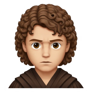 Anakin skywalker scar left eye curly brown hair sticker