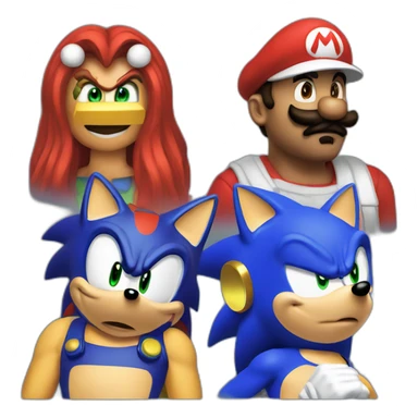 Sonic vs Super Mario sticker