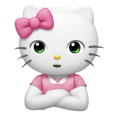 Pleading eyes hello kitty sticker