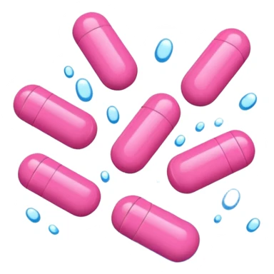 Pink pills in water sticker