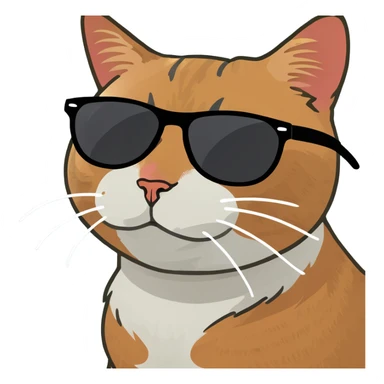Cat with sunglasses sticker