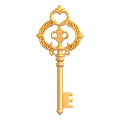 ornate golden key, luxury and exclusivity, elegant details sticker