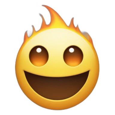 Smille with flamme eyes sticker