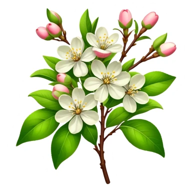 bouquet Apple blossom, luxuriant, stem, leaf, bud sticker