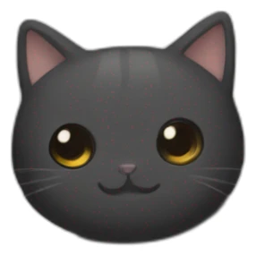 black mellow mochi cat sticker
