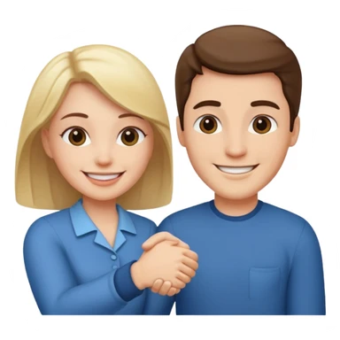 a couple shakes hands sticker