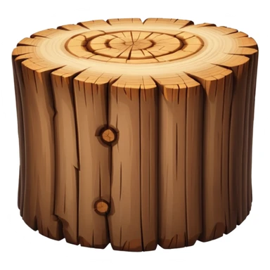 cartoon wood log sticker