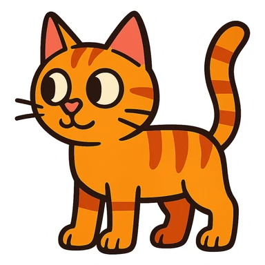 cartoon cat standing looking sideways sticker