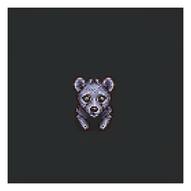 hyena, pixel art style sticker