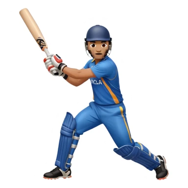 Right handed cricketer playing a cover drive shot with a cricket bat sticker