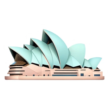 Sydney Opera House with gentle pastel colors, not vibrant sticker