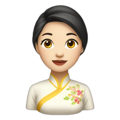 vietnamese woman wearing ao dai sticker