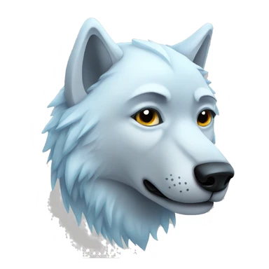 sad ice wolf sticker