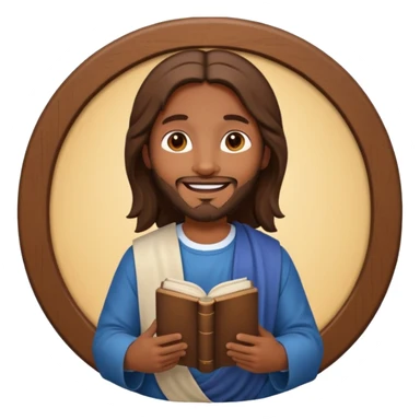 Jesus with bible circle avatar high quality emoji sticker