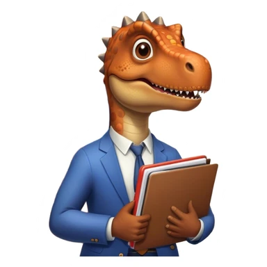 office dinosaur holding folders sticker