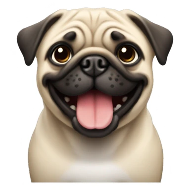 pug smiling with his teehts sticker