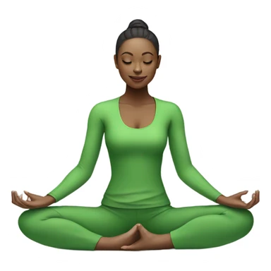 A girl does yoga in a green suit sticker
