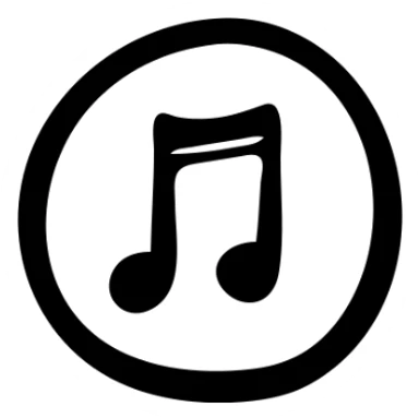music icon, hand drawn black outlined style sticker
