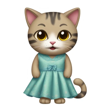 a cat wearing a dress sticker