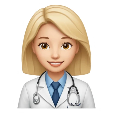 woman doctor with tie sticker