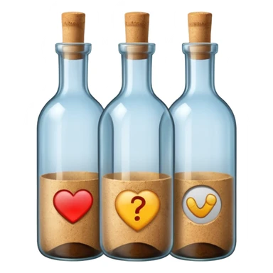 bottles with messege letter inside sticker