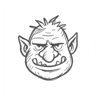troll kafa, icon style, monochrome, geometric shapes, clean design sticker