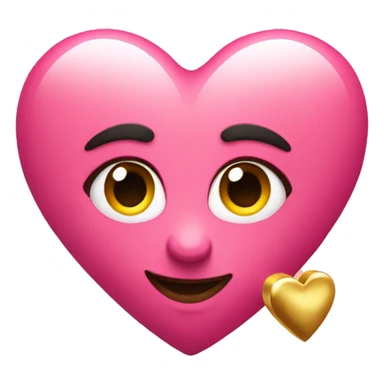 pink heart with gold accent sticker