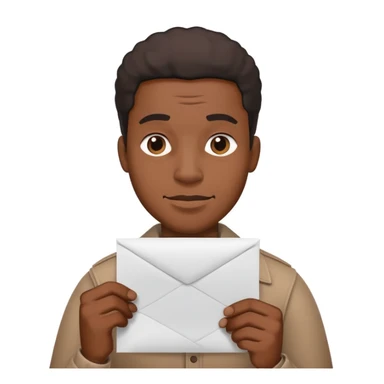 A black guy holding a paper while squinting his eyes sticker
