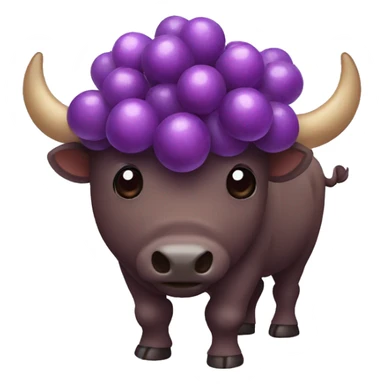 grape cute bison sticker