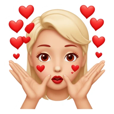 face with both hands blowing kisses, hearts flying everywhere sticker