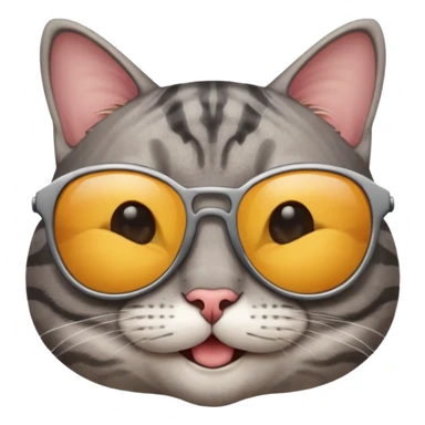 smiling cat with sunglasses sticker