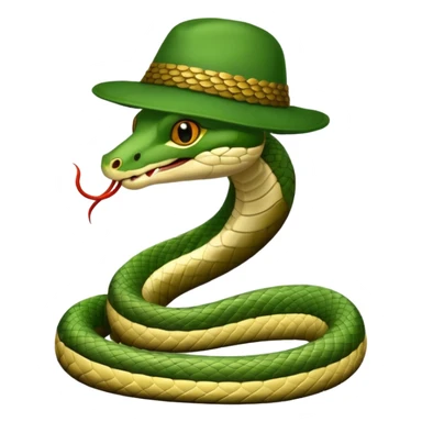 snake wearing a green hat sticker