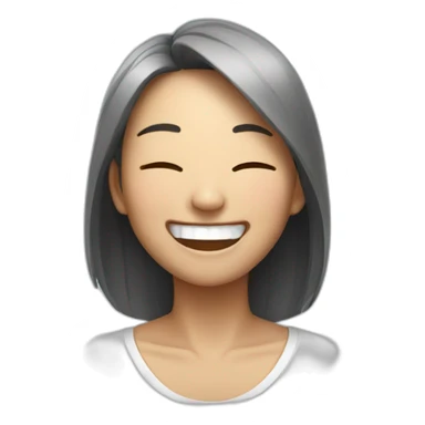 Asian woman laughing hard sticker