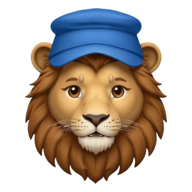 lion with blue hat and shirt sticker