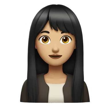 girl with long black hair and fringe sticker