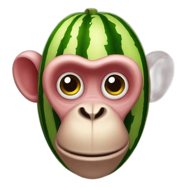 head of monkey watermelon sticker