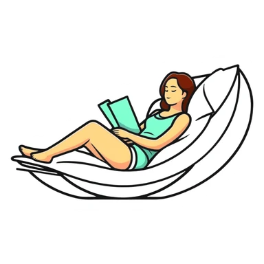 woman practicing self care, relaxing sticker