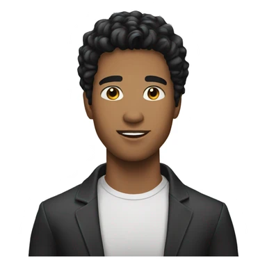 young man interviewer with black hair sticker