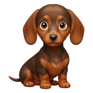 Brown orange miniature dachshund puppy sticker