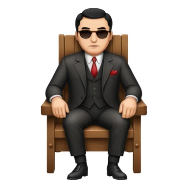 Mafia big boss sit on a chair sticker