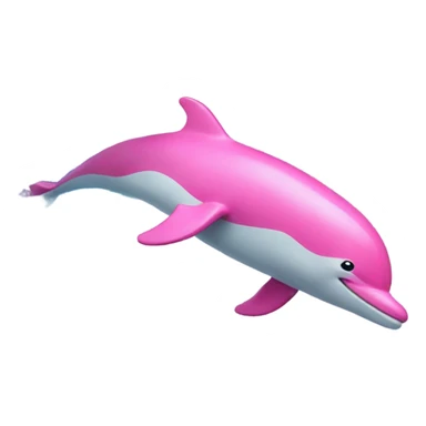 Pink dolphin surfing a wave sticker