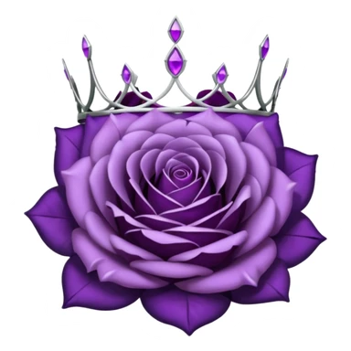 Purple shadow rose with silver tiara sticker