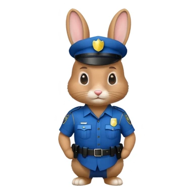 rabbit in police uniform sticker