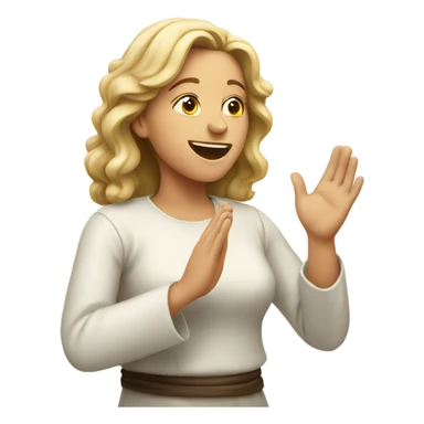 White Woman praising god sticker